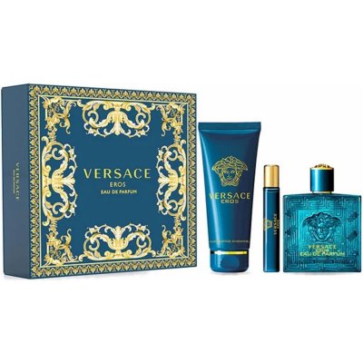 Versace Eros Eau de Parfum Men EDP 100 ml + sprchový gel 150 ml + EDP 10 ml dárková sada – Hledejceny.cz