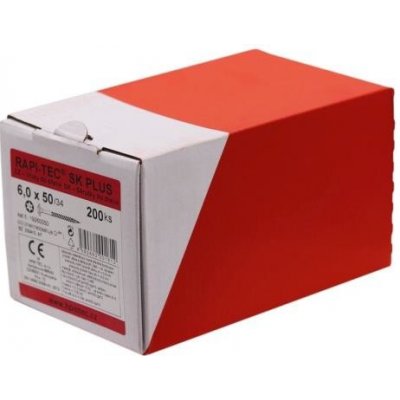 HPM TEC RAPI-TEC SK PLUS 6,0x50/34 (balení 200 ks) - stavební vruty do dřeva, polozávit, pozink, talířová hlava, TORX T30 – Hledejceny.cz