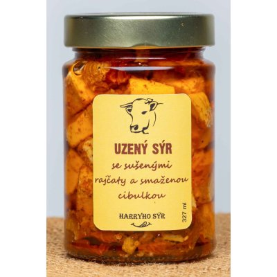 u Harryho Nakládaný Uzený sýr se Sušenými rajčaty a smaženou cibulkou 327 ml – Zbozi.Blesk.cz