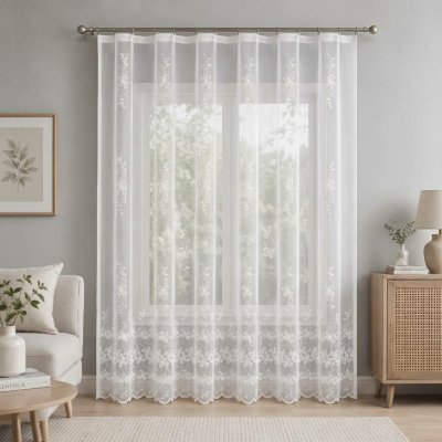 Dekorační žakárová záclona s řasící páskou DEBORA 250 bílá 200x250 cm MyBestHome – Hledejceny.cz