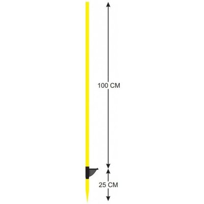 Sklolaminátová tyčka s nášlapkou pro elektrický ohradník Výška: 160 cm bílá, Délka (cm): 160