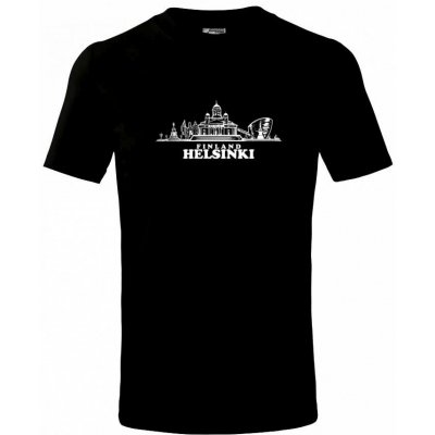 Helsinki město s nápisem tričko dětské bavlněné černá – Zboží Mobilmania