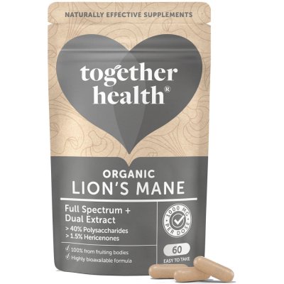 Together Health Hericium lví hříva 1000 mg organický extrakt z celé houby 60 kapslí – Hledejceny.cz