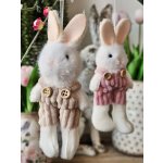 Bílý plyšový závěsný králíček v hnědých laclíkách Magiccal 14 cm – Hledejceny.cz