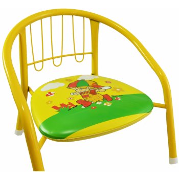 FunPlay Child-010-Yellow židle s pískajícím podsedákem kovová