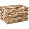 Úložný box ČistéDřevo Opálená dřevěná bedýnka 60 x 39 x 35 cm