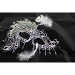 Látková krajková škraboška Páv – Hledejceny.cz