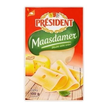 Président Maasdamer plátkový sýr 100g