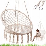 KIK KX7629 Závěsné křeslo s třásněmi 80 cm bílá – Zboží Dáma