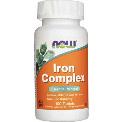 NOW Foods Iron Complex Železo s vitamíny a bylinkami 27 mg 100 tablet – Hledejceny.cz