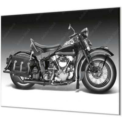 Glasdekor Ochranná deska stará černá motorka - Ochranná deska: 52x60cm, Lepení na zeď: S lepením na zeď – Zboží Mobilmania