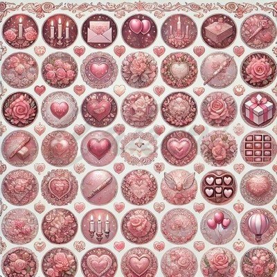 Sugar Steamp Pusinky předtištěné předlohy Valentýn Předtištěný arch č.5 starorůžový Valentýn pr 1,2 cm – Hledejceny.cz