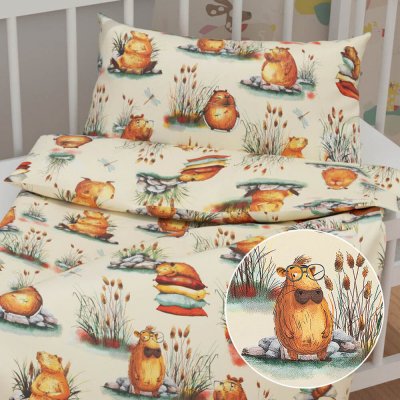 Biante dětské povlečení Sandra SA 710 Kapybary na krémovém 90 x 140 cm 40 x 60 cm – Zboží Mobilmania