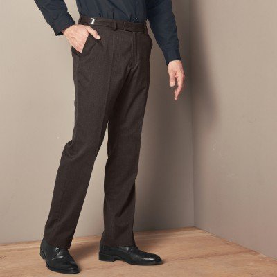 Blancheporte kalhoty s podílem vlny nastavitelný pas oříšková