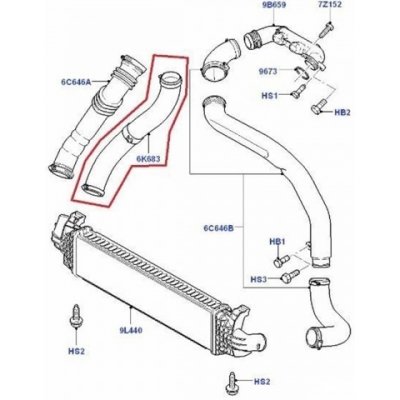 hadice tlaková intercooleru FORD C-MAX, Focus C-MAX, Focus II 1525112 WRC Original Parts – Zboží Mobilmania