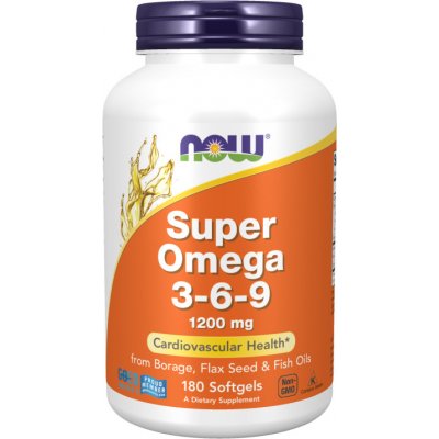 NOW Foods Super Omega 3-6-9 1200 mg 180 kapslí