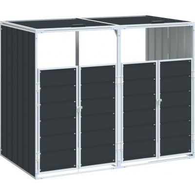 vidaXL box na 2 popelnice 144 x 81 x 113 cm ocel antracitový – Zboží Dáma