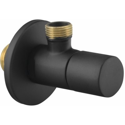 Sapho Rohový ventil s rozetou, kulatý, 1/2"x 3/8" , černá mat SL015 – Zboží Mobilmania