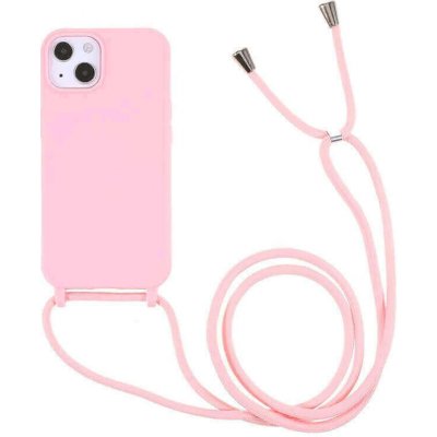 Pouzdro SES Gumové ochranné se šňůrkou na krk Apple iPhone 6/6S - světle růžové