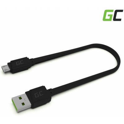 Green Cell KABGC01 Micro USB Flat, 25cm, černý