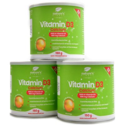 Natures Finest Nutrisslim Vitamin D3 + calcium 3 x 150 g pack – Hledejceny.cz