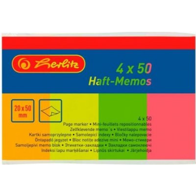 Záložky Herlitz papírové 20x50mm 50 ks 4 barvy – Hledejceny.cz