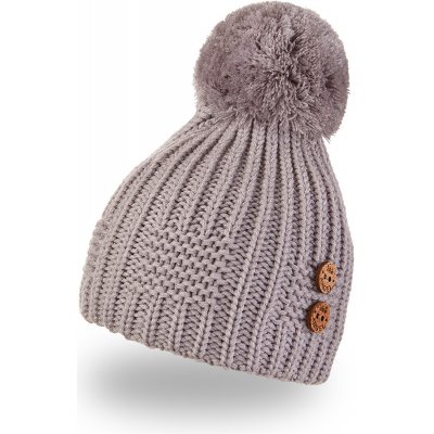 Little Angel čepice pletená bambule knoflíky Outlast sv.šedá – Zboží Dáma