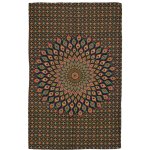 Sanu Babu přehoz na postel modro-zelený s Mandalou z pavích per 200 x 130 cm – Zboží Dáma