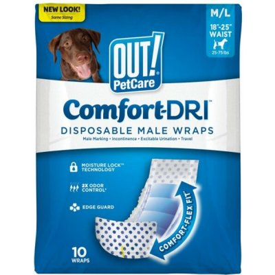 Out! Jednorázové pleny pro psy M-L 46-63,5 cm 10 ks – Zbozi.Blesk.cz