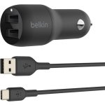 Belkin BOOST CHARGE duální USB-A nabíječka do auta + 1m USB-C kabel, černá – Hledejceny.cz