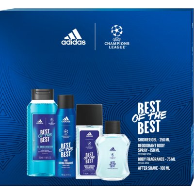 Adidas UEFA Best Of The Best voda po holení 100 ml + deodorant s rozprašovačem 75 ml + sprchový gel 250 m – Zboží Mobilmania