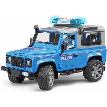 Bruder 2597 Policejní Land Rover Defender + policista a maják