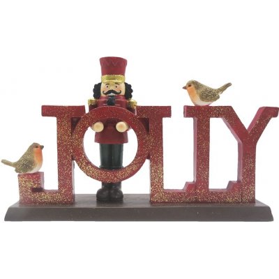 Vánoční dekorace socha Louskáček s nápisem Jolly 18*4*11 cm Clayre & Eef – Hledejceny.cz