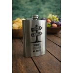 Nerezová placatka Tekutá pomoc na cesty – vtipný dárek s gravírováním. – Zboží Mobilmania