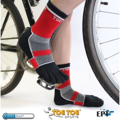 ToeToe CYCLE sportovní prstové ponožky červená – Zboží Mobilmania