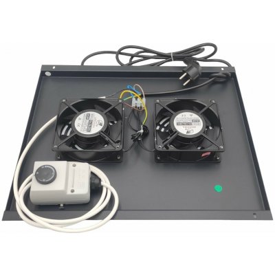 Ventilační jednotka XtendLan SFAN602-BTERMO Ventilační jednotka, pro stojanové rozvaděče hloubky 600mm, 2x ventilátor s termostatem SFAN602-BTERMO – Hledejceny.cz