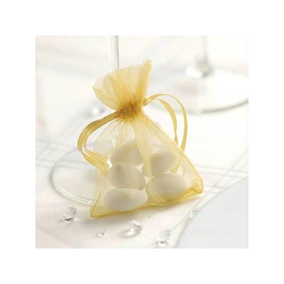 PartyDeco Sáček z organzy světle medově zlatý 20 ks - organzový pytlíček na svatební mandle a dárečky pro hosty – Hledejceny.cz