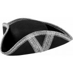 pirátský klobouk černo stříbrný de luxe – Zboží Mobilmania