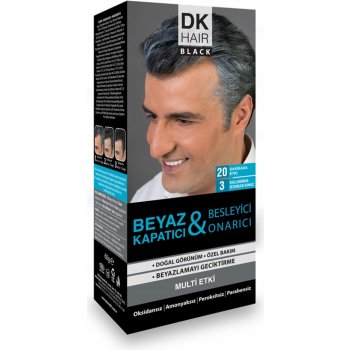 DK Hair jílová barvící pasta proti šedivění vlasů černá 60 ml