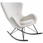 Ainnde Houpací křeslo SCANDINAVIA SWING bílé colin bouclé KRS43139 – Zboží Dáma