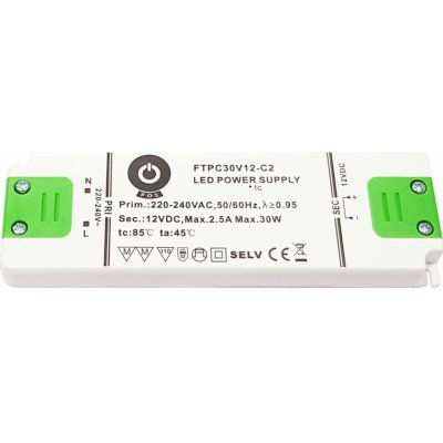 POS, 30W Nábytkový napájecí zdroj, FTPC30V12-C2, 12V, 2,5A, IP20 IN-EU – HobbyKompas.cz