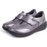 Vlnka kožené polobotky na suchý zip Dagmar šedá – Zboží Dáma