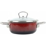 BELIS Smaltovaný rendlík se skleněnou poklicí 20 cm 2.3 l PREMIUM OMBRÉ červený 72920-033A0DN3 – Zboží Dáma