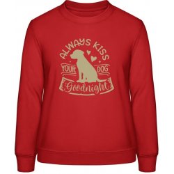 AWDis Sweat mikina Design Always kiss your dog Ohnivá červená