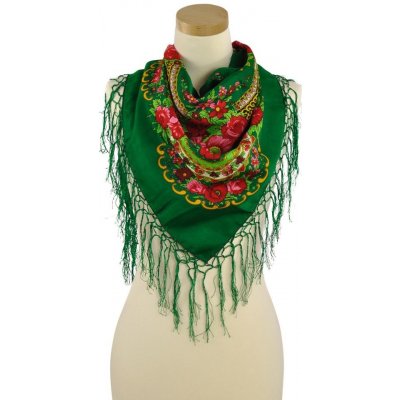 Art of Polo šátek s etno vzorem zelený
