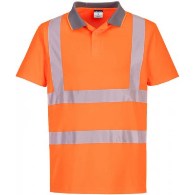 Portwest Polokošile EC10 Eco Hi-Vis S/S Polo krátký rukáv reflexní oranžová 4XL – Zboží Dáma