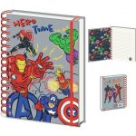 CurePink Poznámkový blok Marvel Avengers Klub hrdinů A5 16 x 21 cm – Zbozi.Blesk.cz