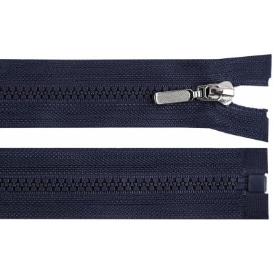 Kostěný zip No 5 délka 80 cm s ozdobným jezdcem, malé, 330 modrá tmavá – Zboží Dáma