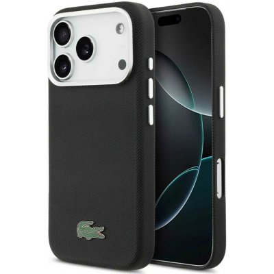 Lacoste Iconic Petit Pique Metal Logo MagSafe Zadní Kryt pro iPhone 17 Pro Max Black – Zboží Mobilmania