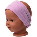 Baby Nellys Lehká mušelínová čelenka Bandana, lila – Sleviste.cz